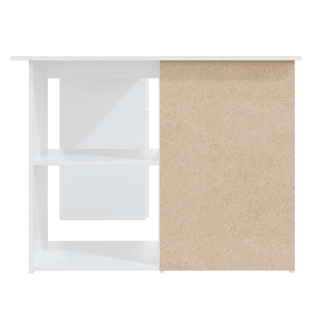 Kampinis rašomasis stalas, baltas, 145x100x76cm, mediena