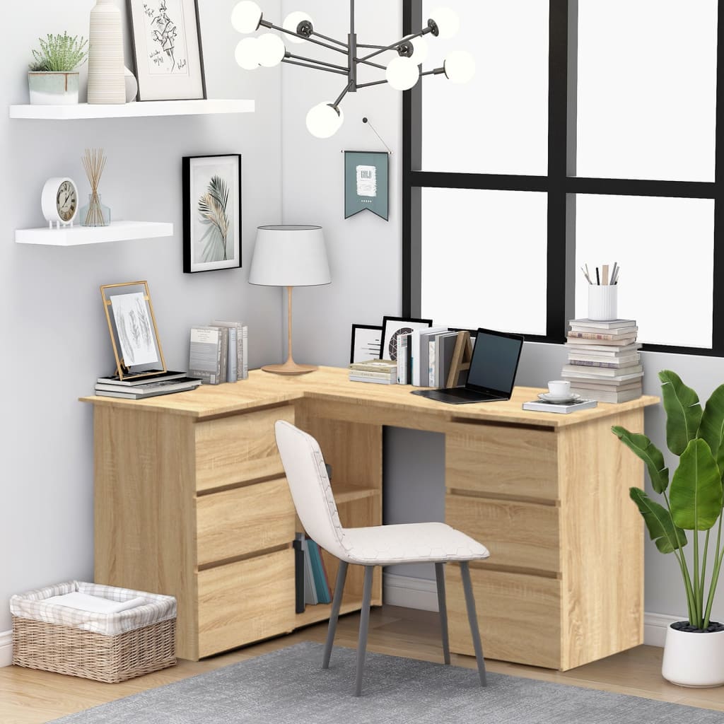 Corner desk, oak, 145x100x76cm, wood