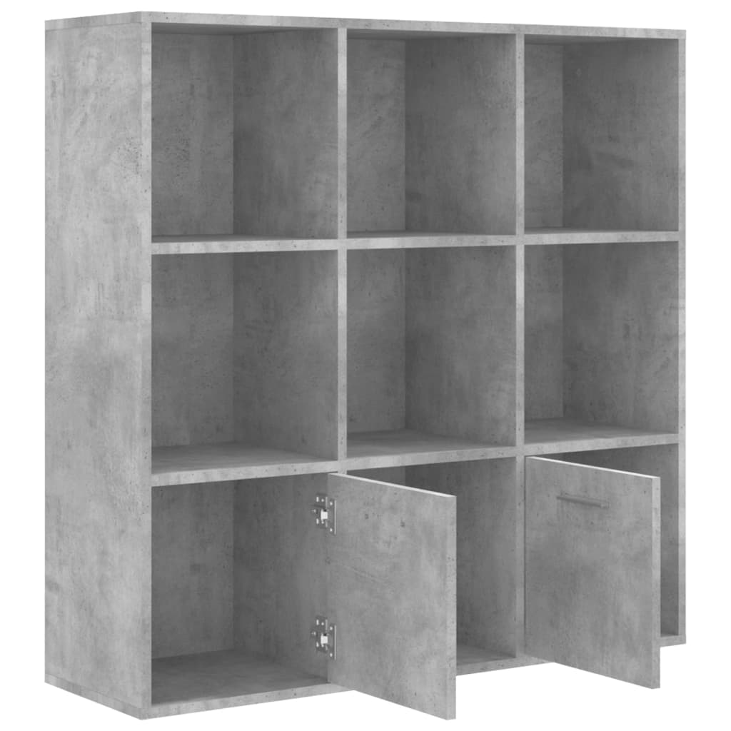Spintelė knygoms, betono pilka, 98x30x98cm, apdirbta mediena