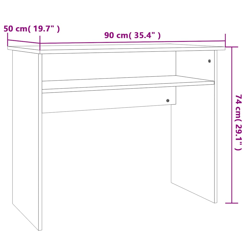 Desk, Sonoma oak, 90x50x74cm, engineered wood