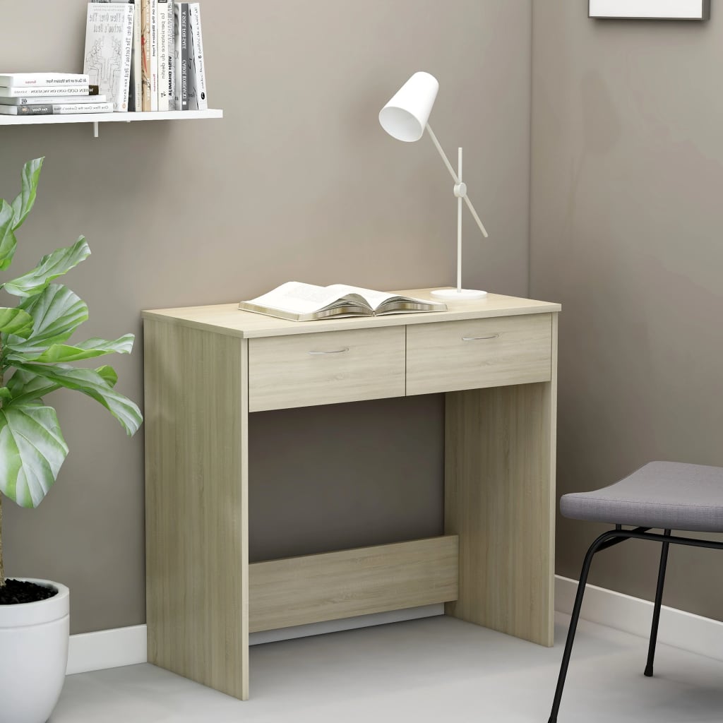 Desk, Sonoma oak, 80x40x75cm, engineered wood