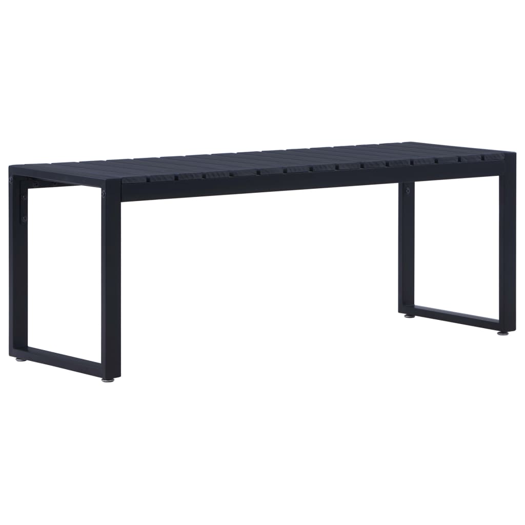 Garden bench, black, 120.5cm, PS board
