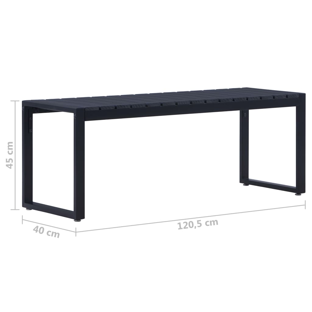 Garden bench, black, 120.5cm, PS board