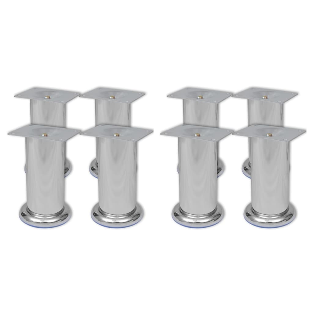 Sofa legs, 8 pcs, chrome, 120mm, round (242158x2)