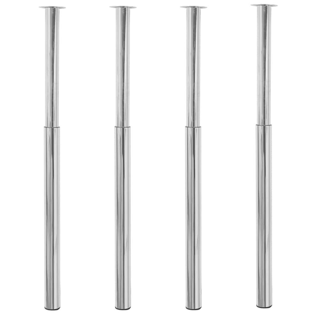 Telescopic table legs, 4 pcs, chrome, 710-1100mm