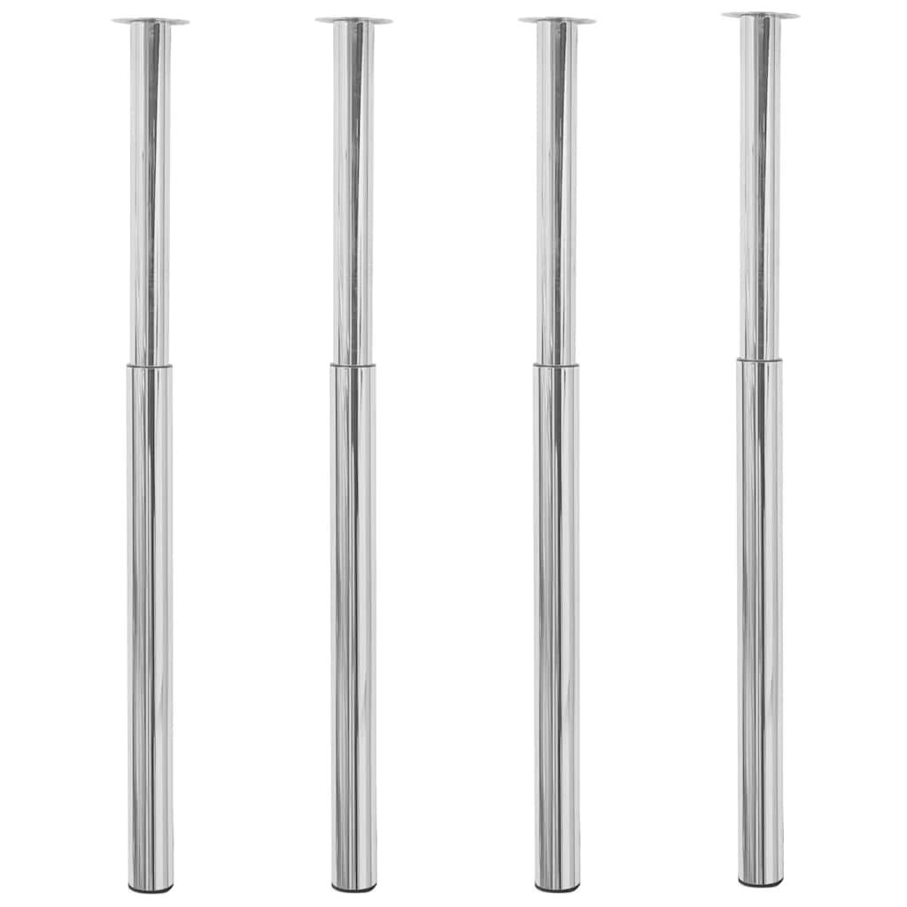 Telescopic table legs, 4 pcs, chrome, 710-1100mm