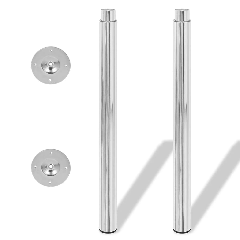 Telescopic table legs, 4 pcs, chrome, 710-1100mm