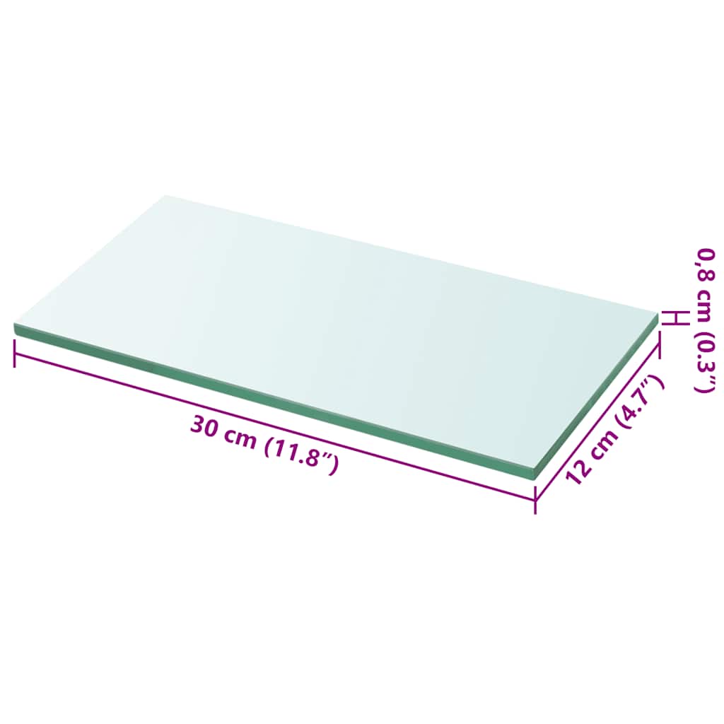 Shelves, 2 pcs., clear, 30x12cm, glass plate (243807x2)