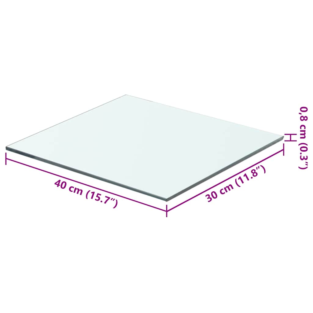 Shelves, 2 pcs., clear, 40x30cm, glass panel (243816x2)