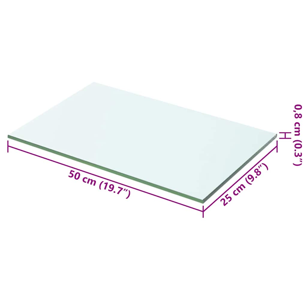 Shelves, 2 pcs, clear, 50x25cm, glass plate (243820x2)