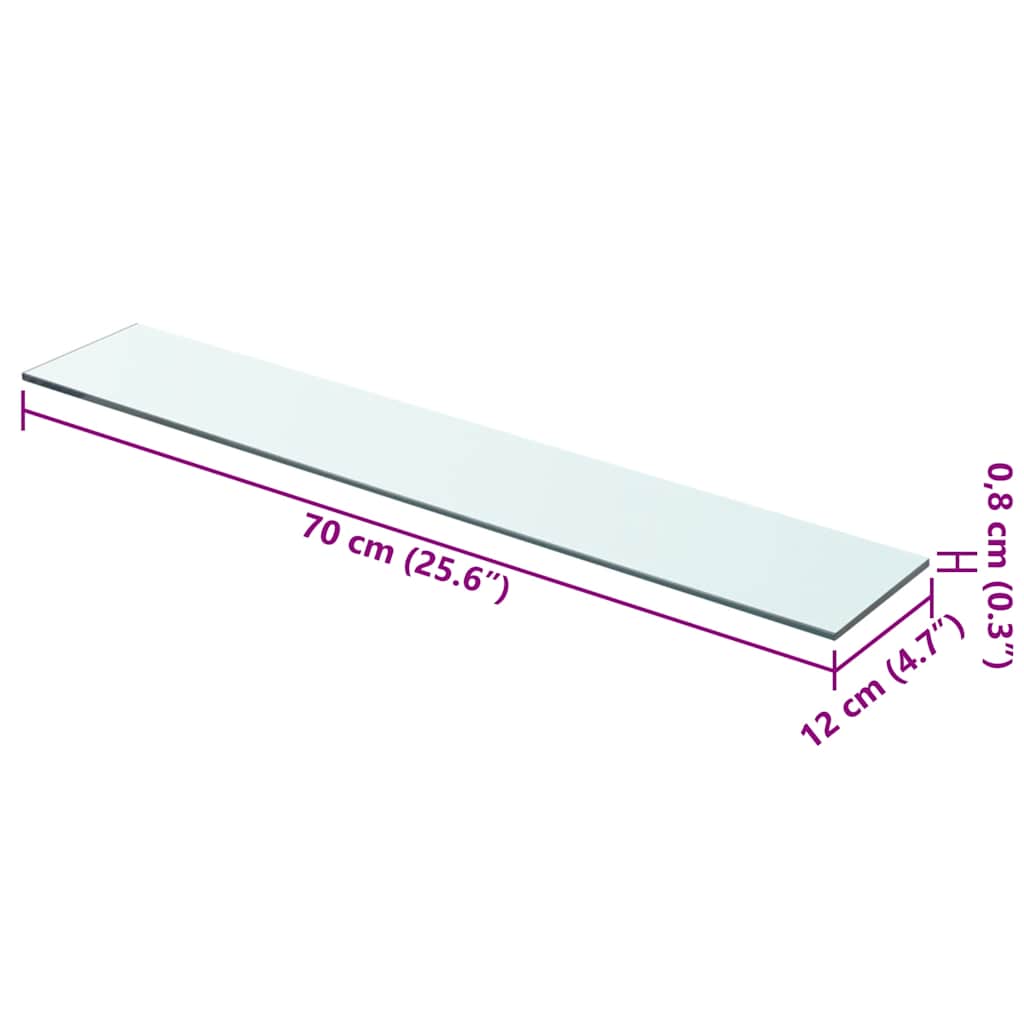 Shelves, 2 pcs., transparent, 70x12cm, glass panel (243827x2)