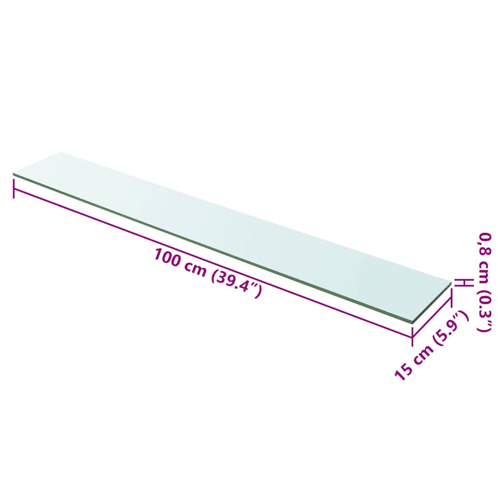 Shelves, 2 pcs., clear, 100x15cm, glass plate (243843x2)