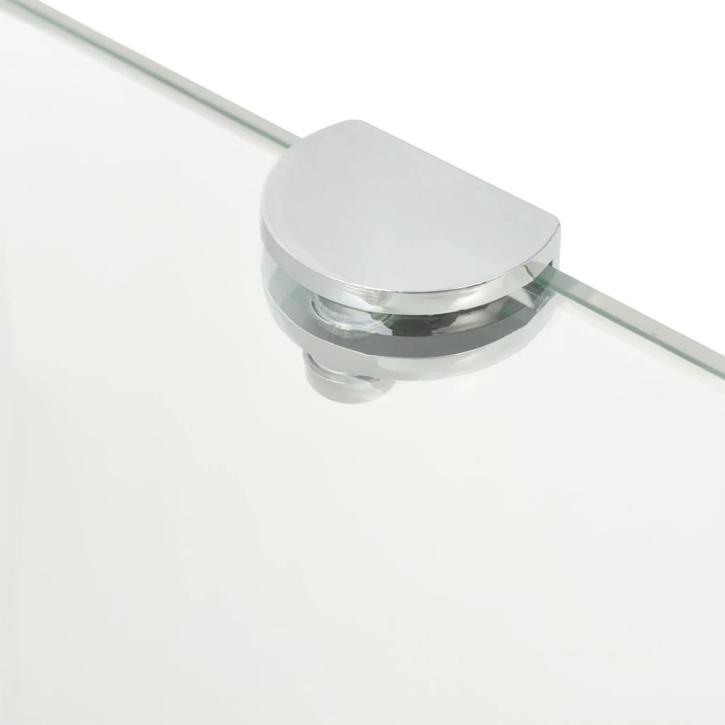 Corner shelves, 2 pcs, clear, 25x25cm, glass