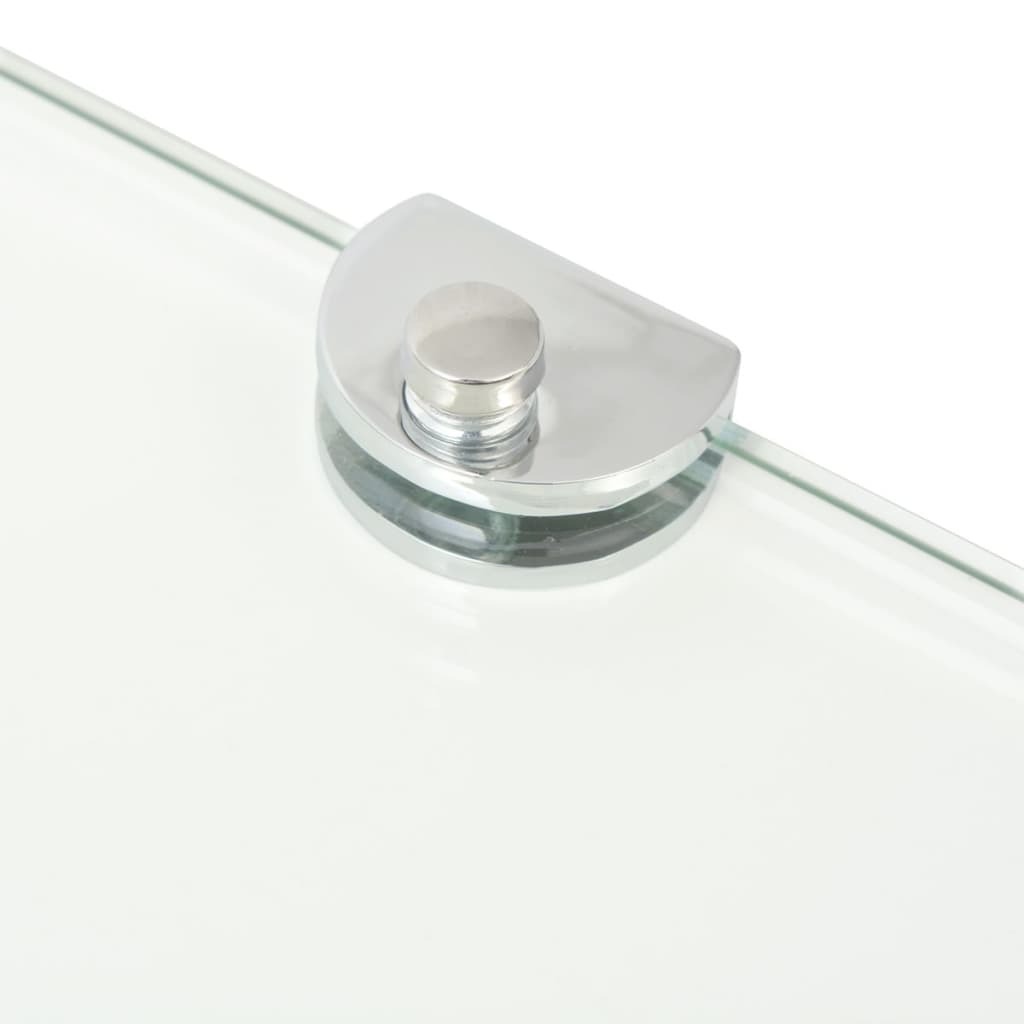 Corner shelves, 2 pcs, clear, 25x25cm, glass