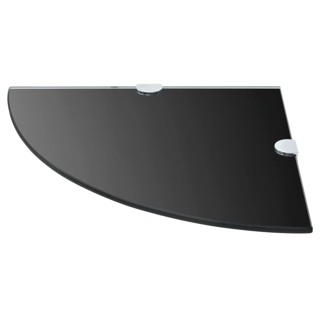 Corner shelves, 2 pcs., black, 35x35cm, glass