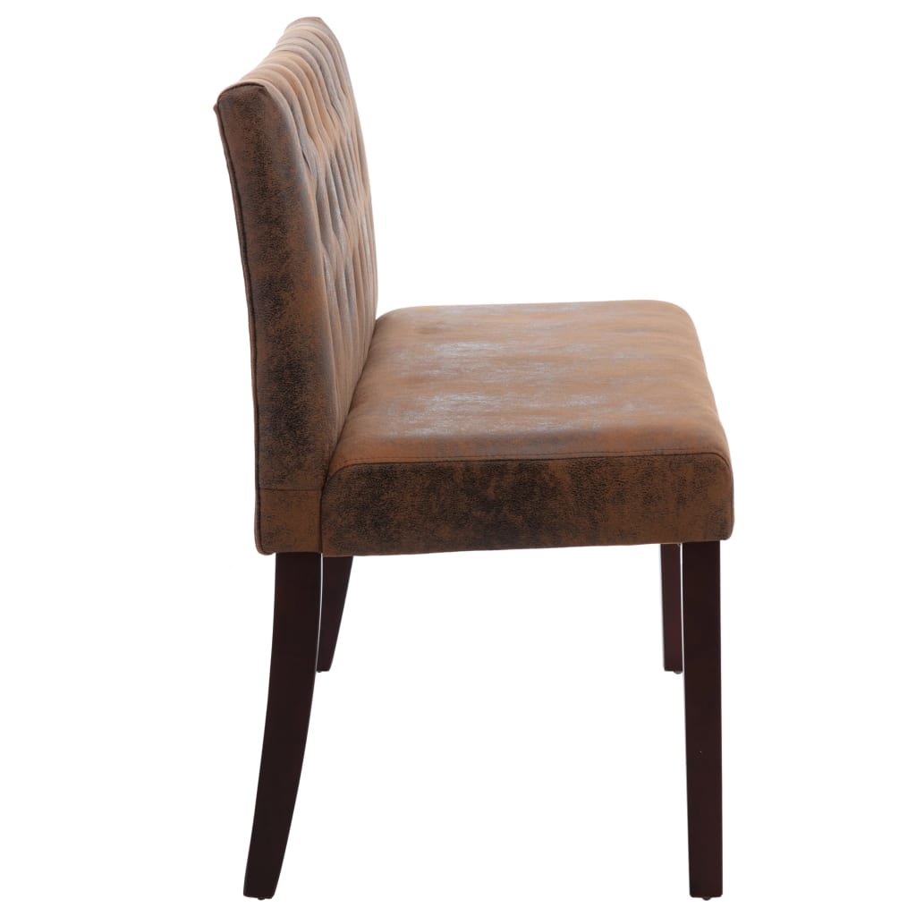 Bench, brown, 148.5cm, faux suede