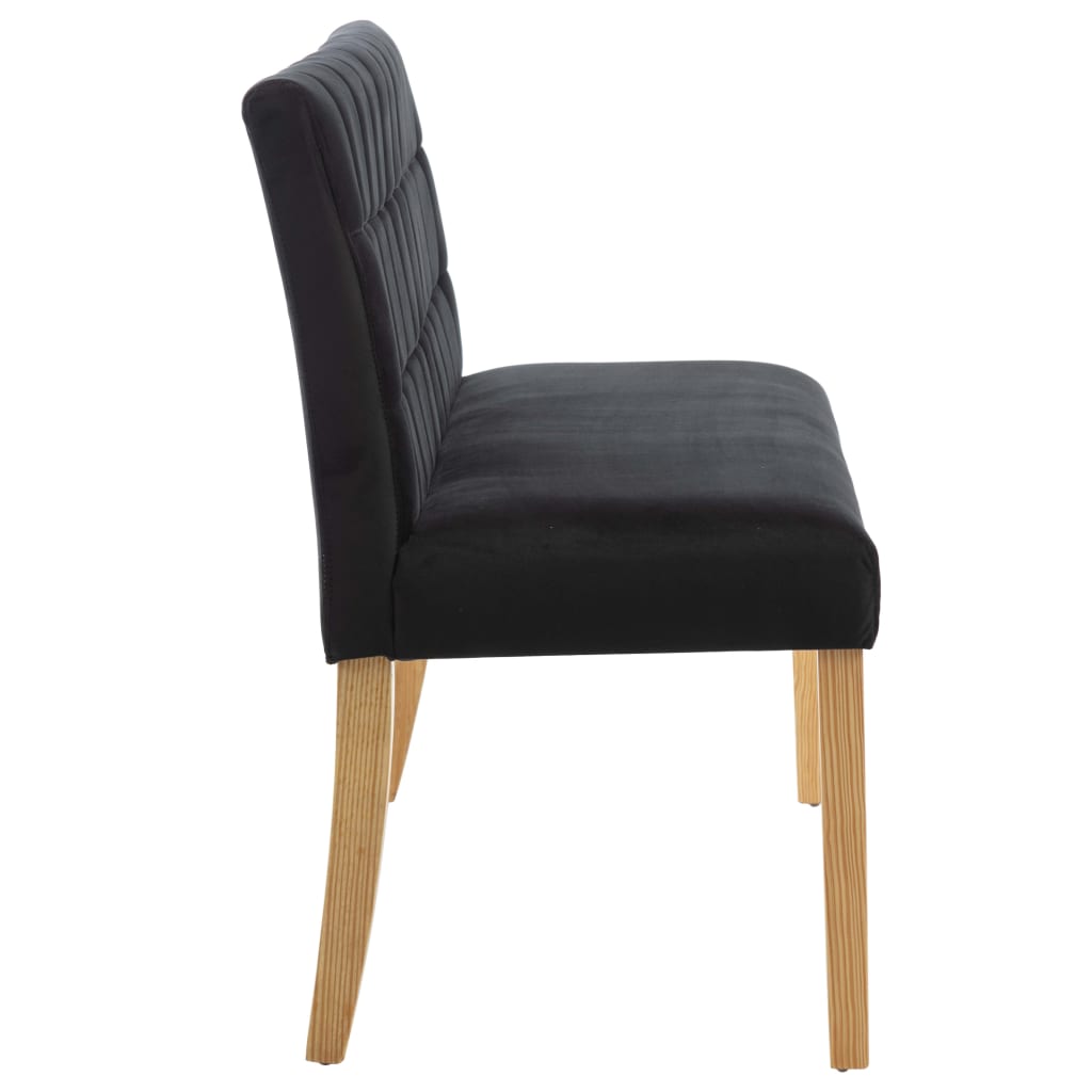 Bench, black, 140cm, velvet
