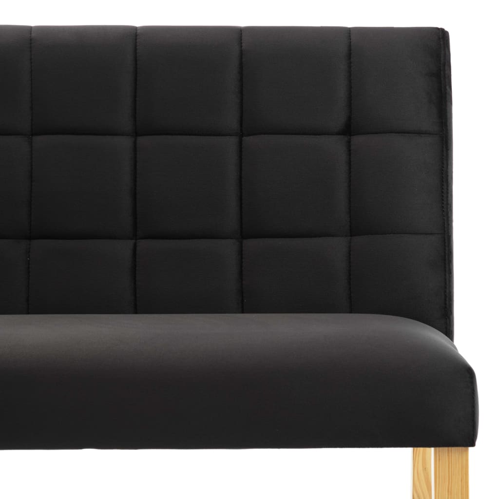 Bench, black, 140cm, velvet