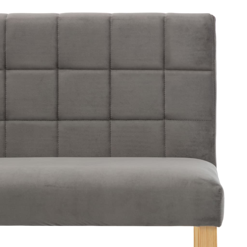 Bench, grey, 140cm, velvet