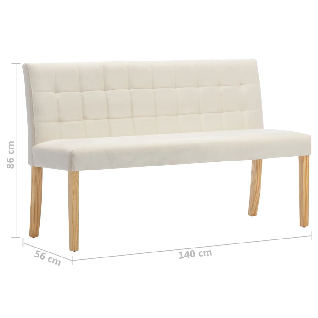 Suoliukas, kreminės spalvos, 140cm, aksomas
