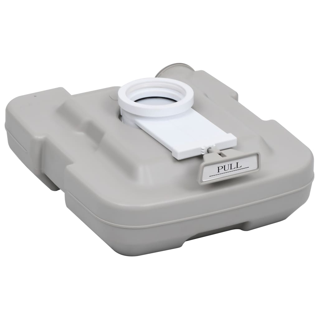 Nešiojamas stovyklavimo tualetas, pilkos spalvos, 10+10l