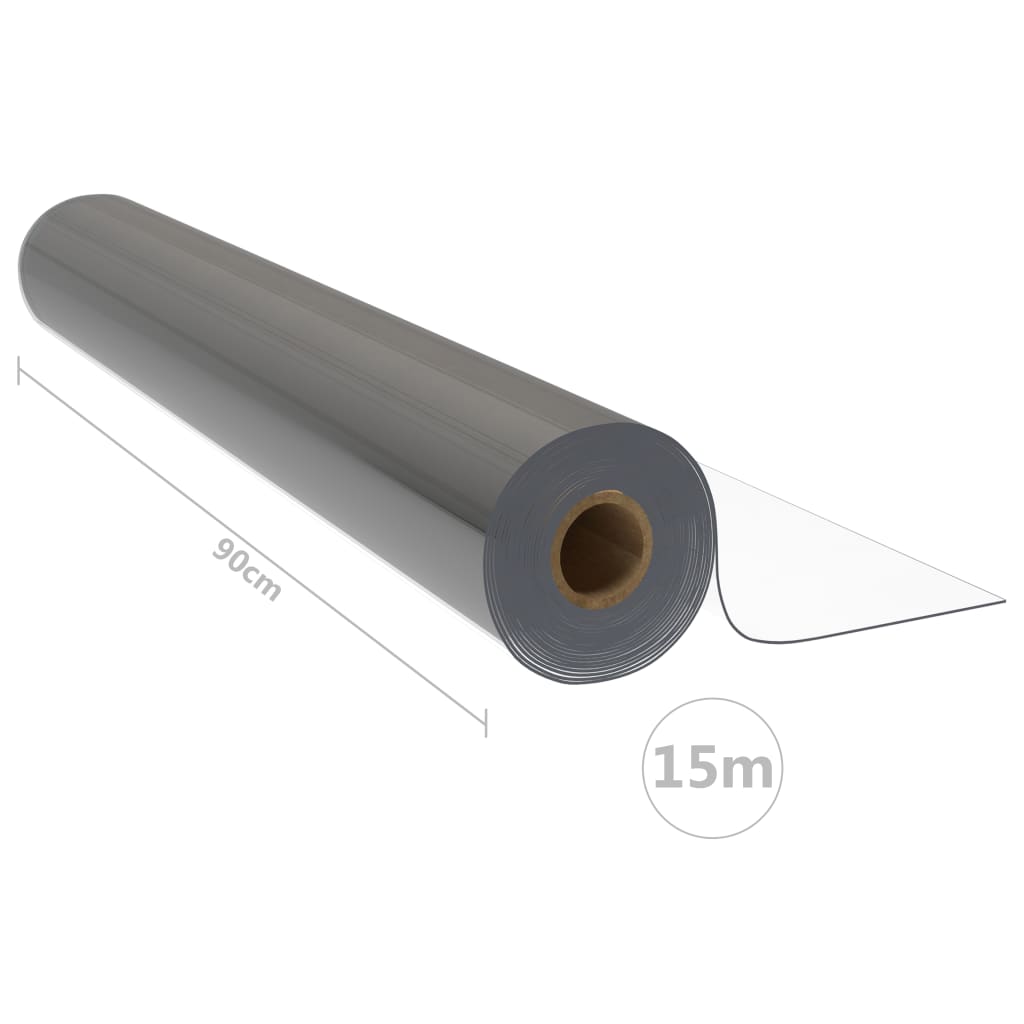 Apsauginės stalo plėvelės ritinys, skaidrus, 0,9x15m, PVC, 1,6mm