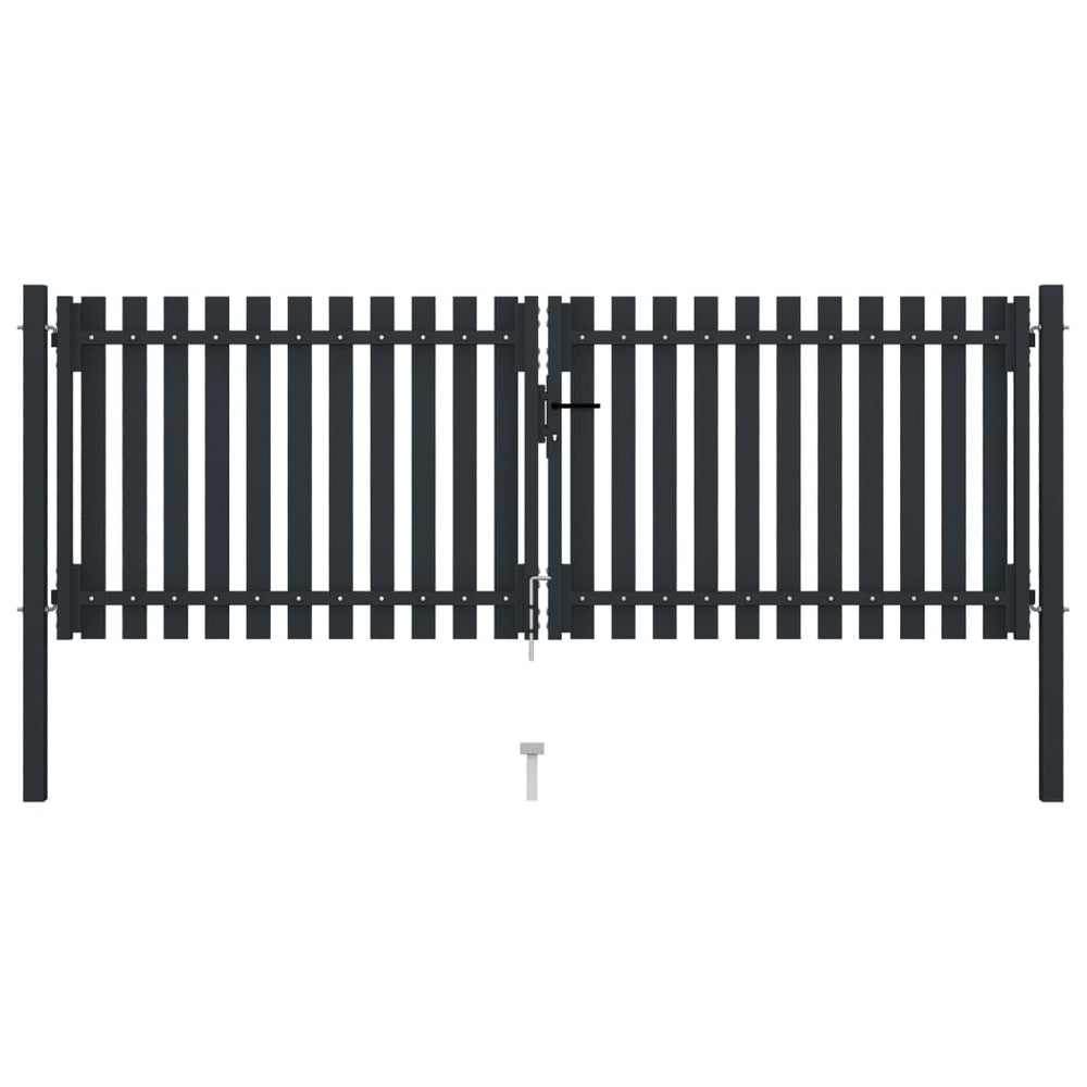 Double leaf gates, anthracite, 306x125cm, steel