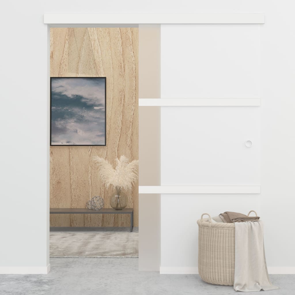 Bīdāmās durvis ar bremzēm, 90x205cm, stikls un alumīnijs