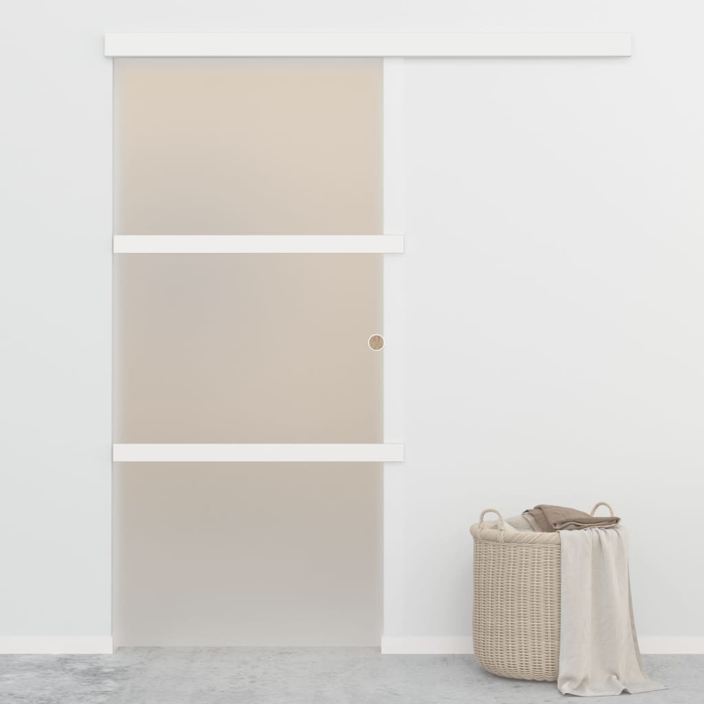 Bīdāmās durvis ar bremzēm, 90x205cm, stikls un alumīnijs