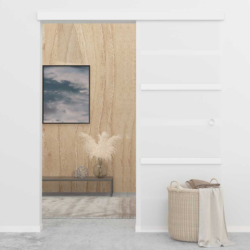 Stumdomos durys, sidabrinės, 76x212cm, aliuminis ir ESG stiklas