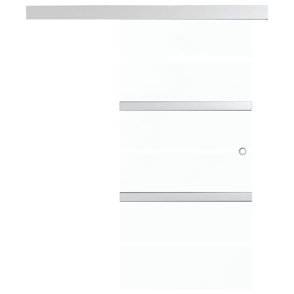 Stumdomos durys, sidabrinės, 76x212cm, aliuminis ir ESG stiklas