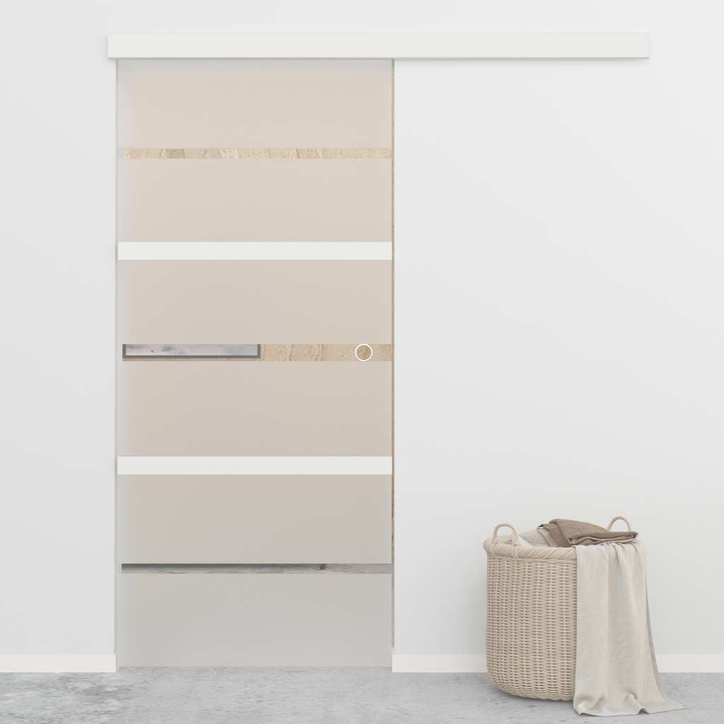 Bīdāmās durvis, sudraba, 90x205cm, alumīnijs un rūdītais stikls