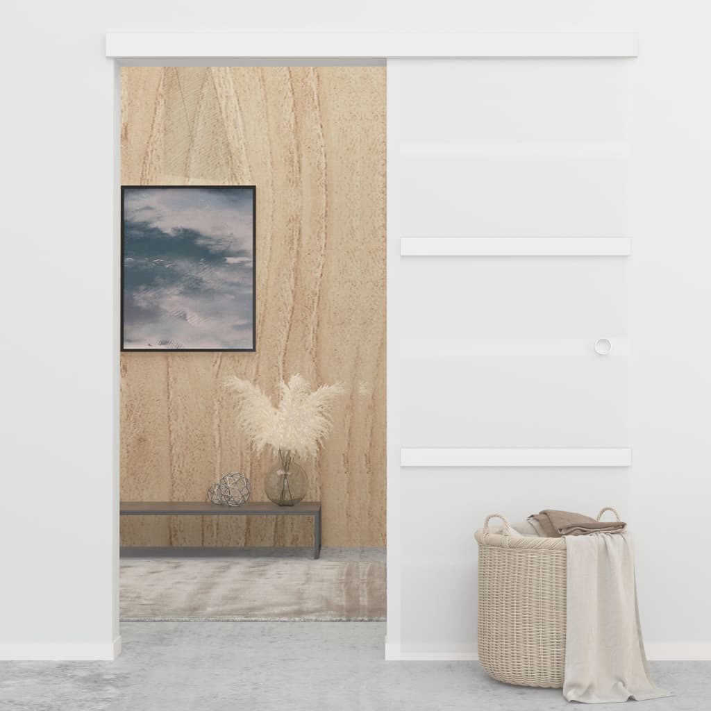 Bīdāmās durvis ar bremzēm, 76x205cm, stikls un alumīnijs