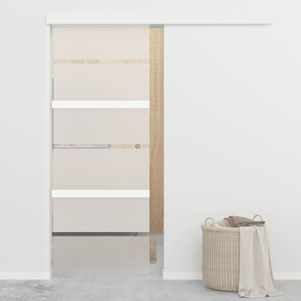 Bīdāmās durvis ar bremzēm, 76x205cm, stikls un alumīnijs