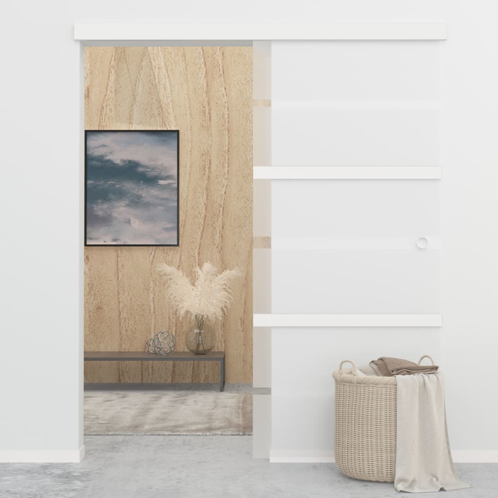 Bīdāmās durvis ar bremzēm, 90x205cm, stikls un alumīnijs
