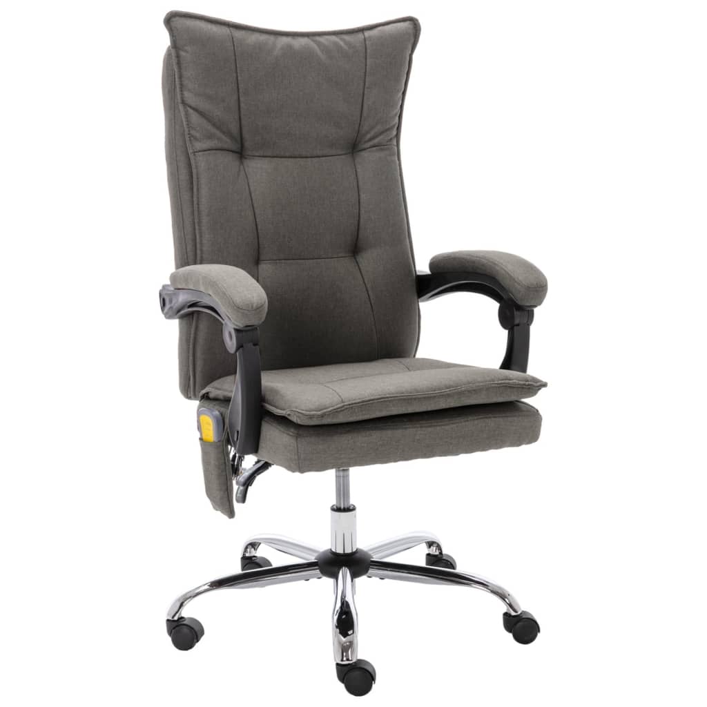 Massage office chair, grey, fabric