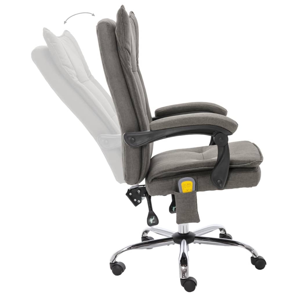 Massage office chair, grey, fabric