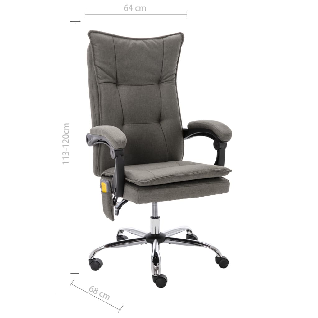 Massage office chair, grey, fabric
