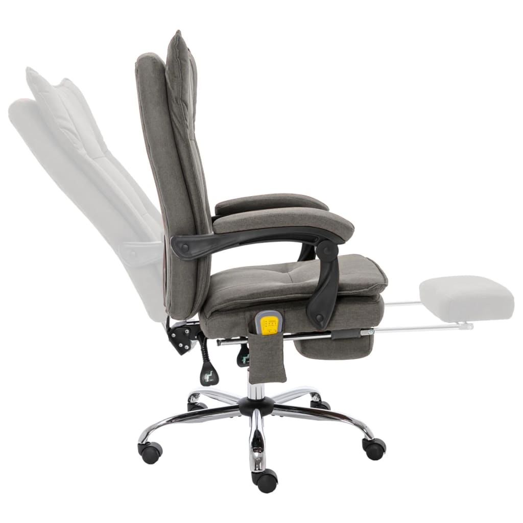 Massage office chair, grey, fabric