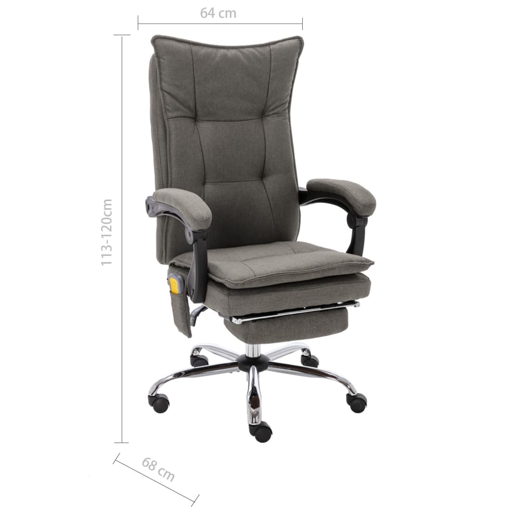 Massage office chair, grey, fabric