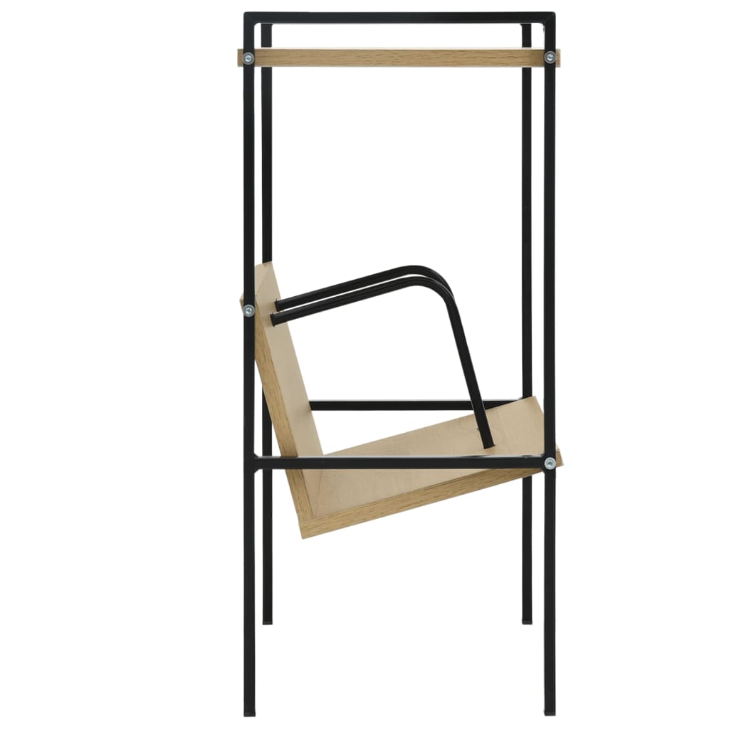 Bookcase, 2-tier, black/oak, 52x28x59cm, wood