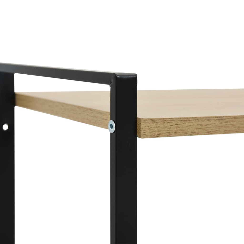 Bookcase, 2-tier, black/oak, 52x28x59cm, wood