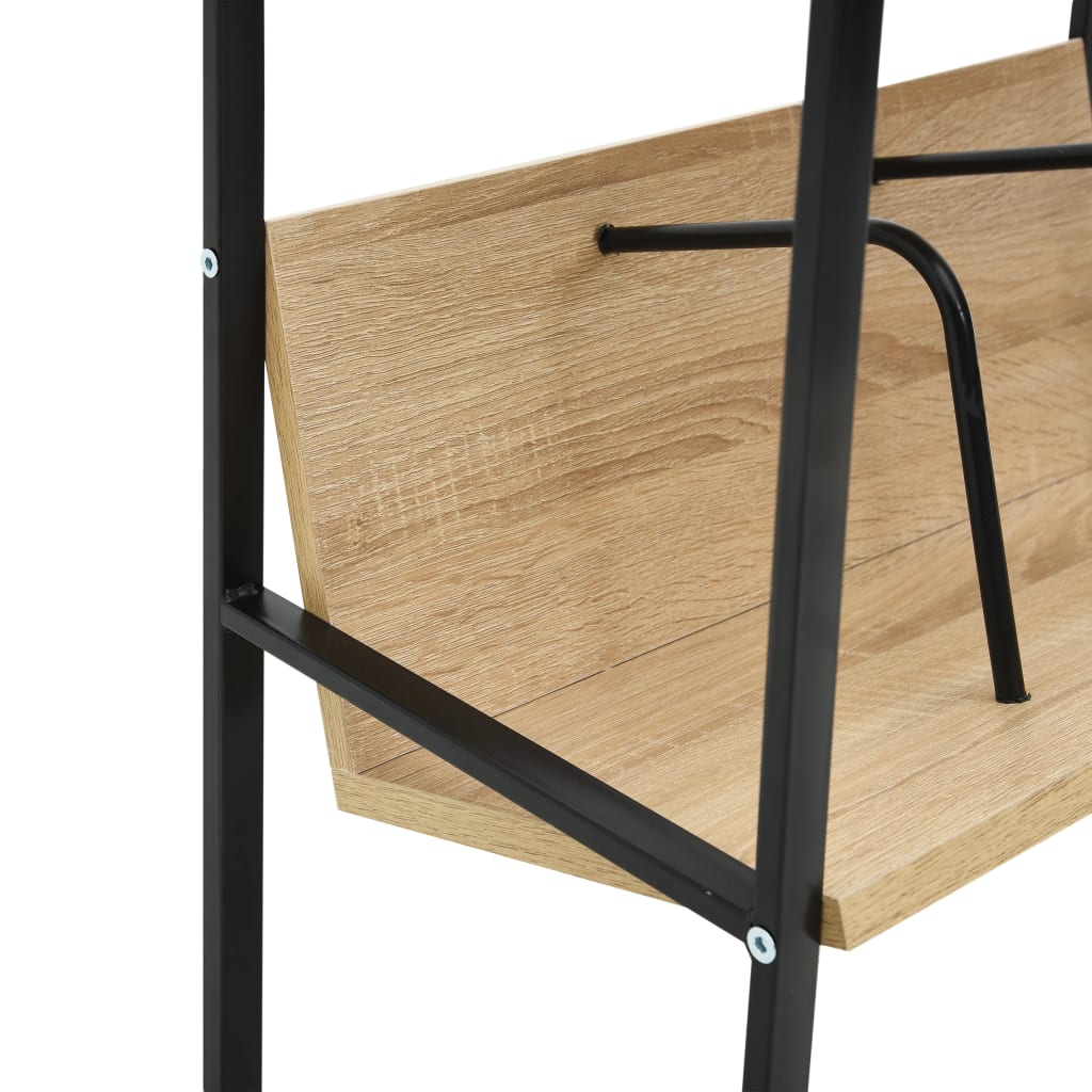 Bookcase, 2-tier, black/oak, 52x28x59cm, wood