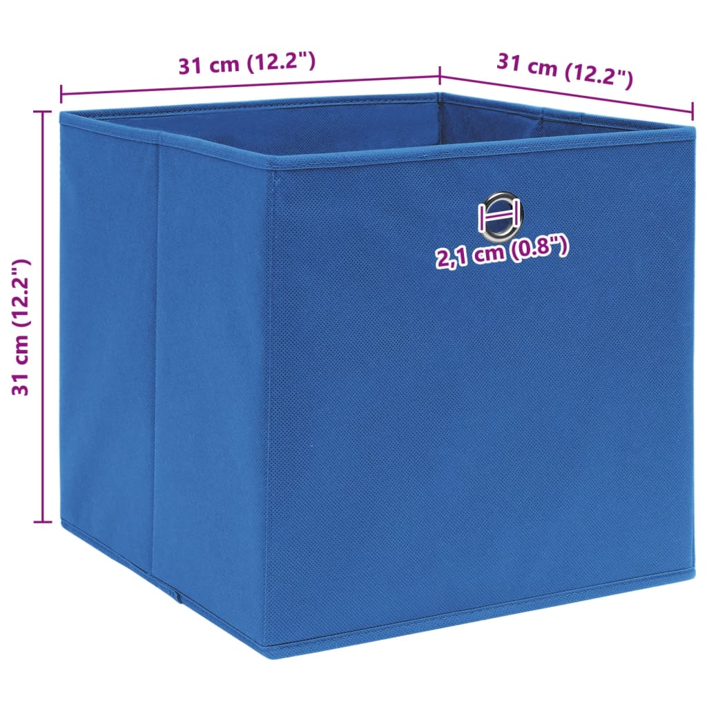 Storage boxes, 4 pcs., blue, 32x32x32cm, fabric