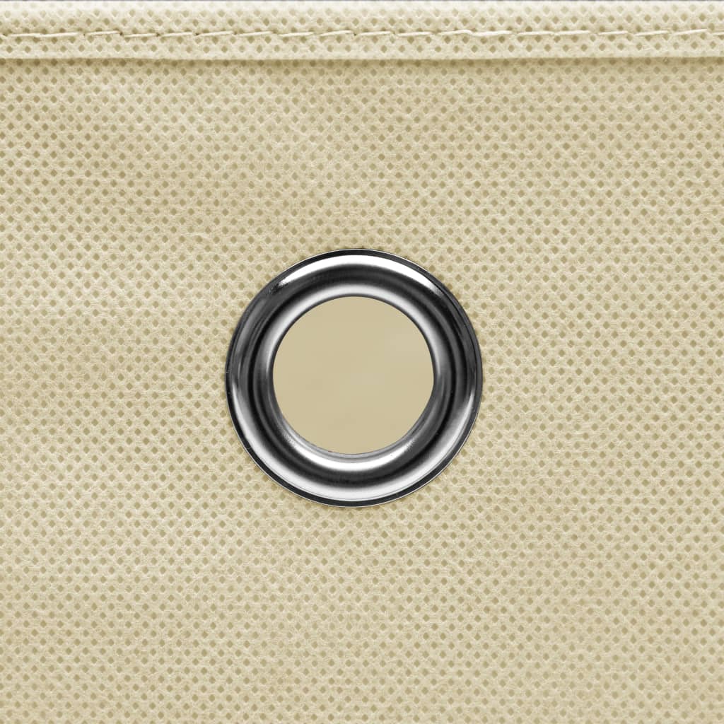 Storage boxes with lids, 4 pcs, cream, 32x32x32cm, fabric