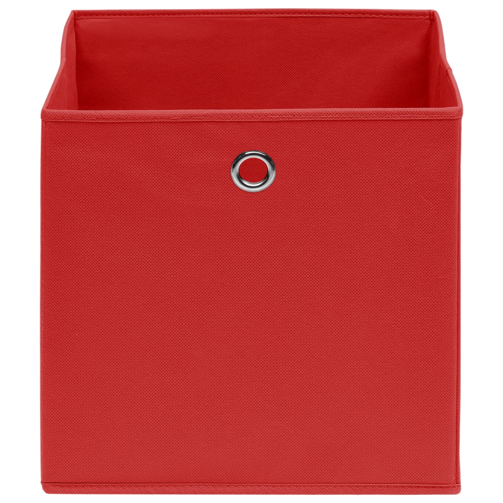 Storage boxes, 4 pcs., red, 32x32x32cm, fabric