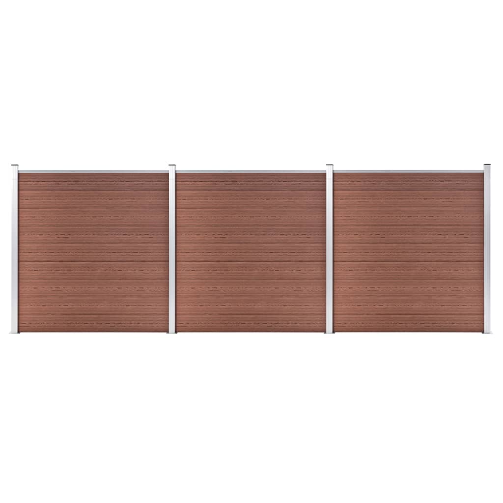 Garden fence, brown, 526x186cm, WPC (49066+2x49068)