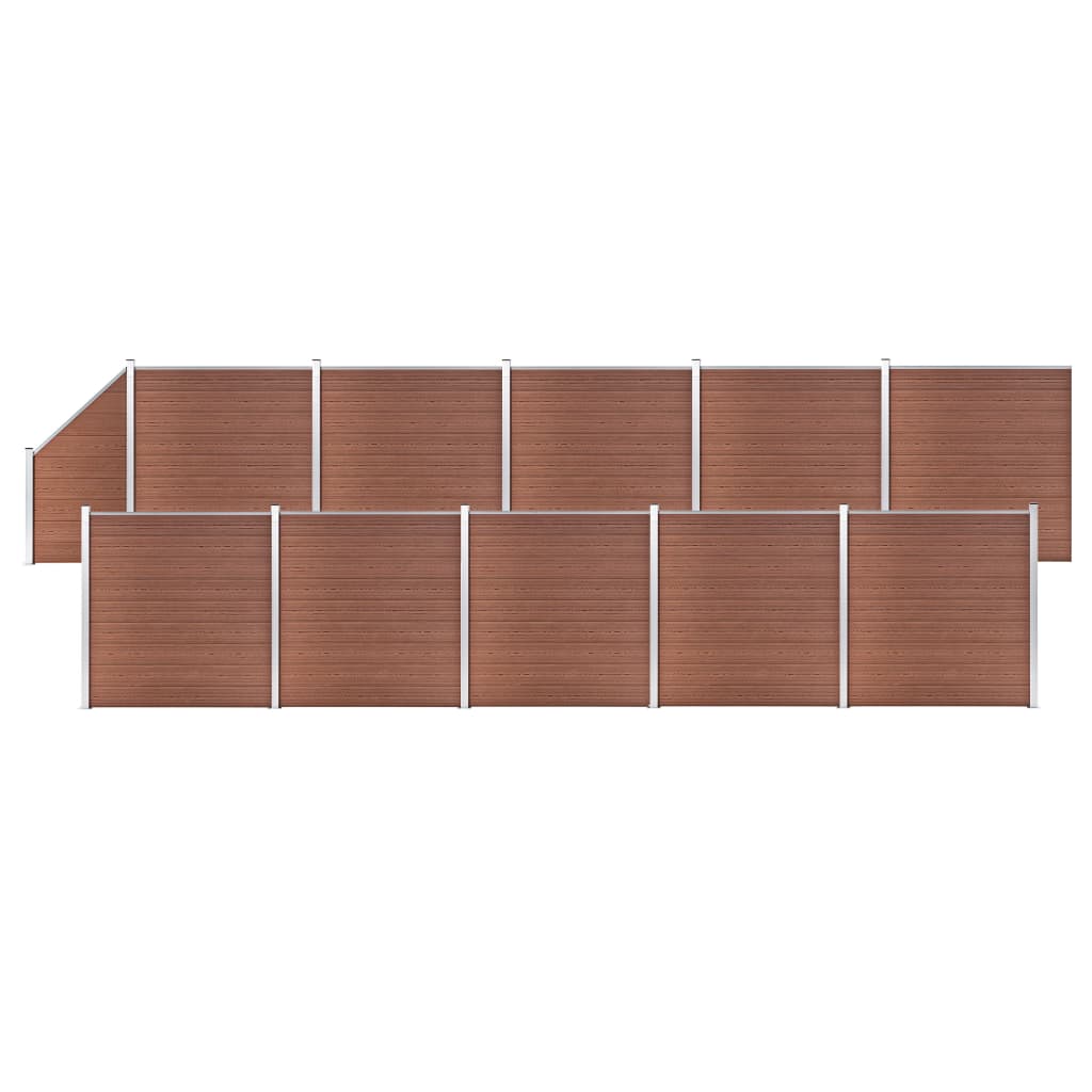 Fence kit, brown, 1830x186cm, WPC