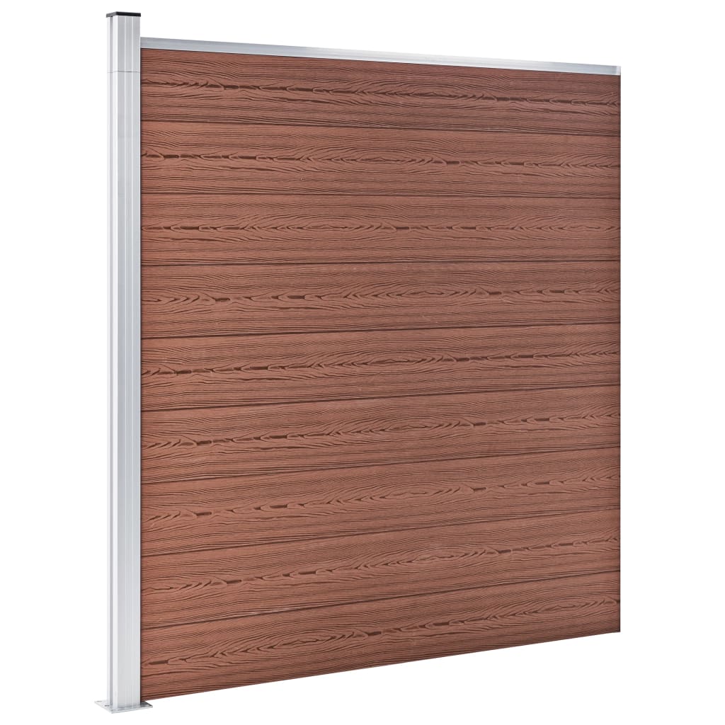 Fence kit, brown, 1830x186cm, WPC