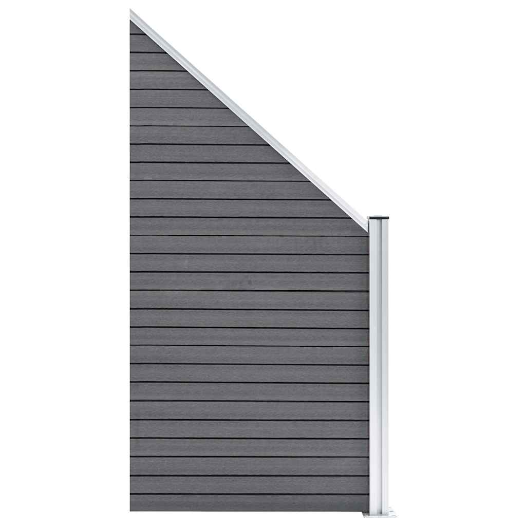 Fence kit, grey, 619x186cm, WPC